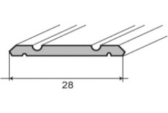 Grindų apdailos porfilis G109 93 sujungimas plokščias Sidabrinis 28/93 CM A 