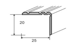 Grindų apdailos porfilis G32 kampinis laiptams Auksinis 25X20/186CM A 