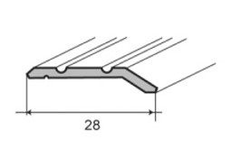 Grindų apdailos porfilis G84 sujungimas plokščias Auksinis 28/93CM A 