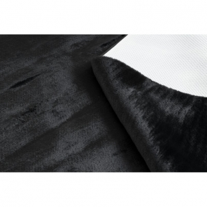 Juodas kailio imitacijos kilimas POSH | 80x150 cm