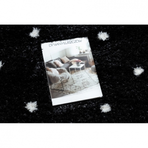Juodas kilimas su baltais taškeliais FLUFFY | 120x170 cm 