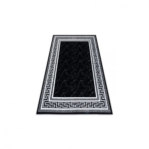 Juodas kilimas su graikiškais raštais GLOSS | 120x170 cm 