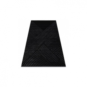 Juodas kilimas su sidabro akcentais EMERALD | 140x190 cm 