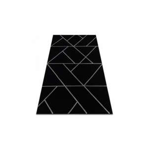 Juodas kilimas su sidabro raštais EMERALD | 140x190 cm 
