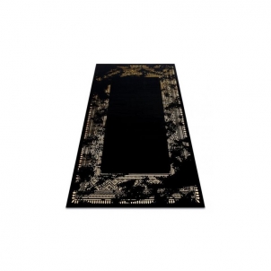 Juodas sendinto dizaino kilimas su aukso akcentais GLOSS | 160x220 cm 