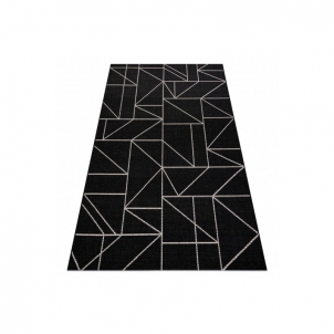 Juodas sizalio kilimas su geometriniais motyvais FLOORLUX | 120x170 cm