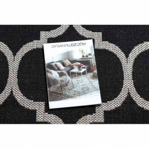 Juodas sizalio kilimas su marokietiškais motyvais FLOORLUX | 60x110 cm 