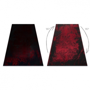 Juodas struktūrinis kilimas su raudonais raštais VINCI | 80x150 cm 