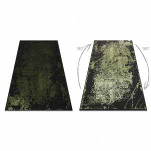 Juodas struktūrinis kilimas su žaliais raštais VINCI | 140x190 cm 