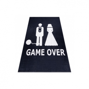 Juodos spalvos kilimas BAMBINO Game over | 120x170 cm