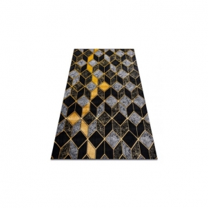 Juodos spalvos kilimas GLOSS Art deco | 80x150 cm 