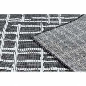 Juodos spalvos sizalio kilimas SION Grotelės | 160x220 cm