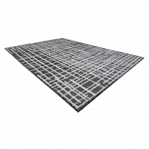 Juodos spalvos sizalio kilimas SION Grotelės | 180x270 cm