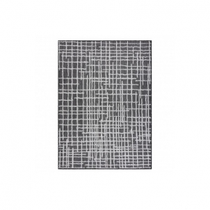 Juodos spalvos sizalio kilimas SION Grotelės | 180x270 cm
