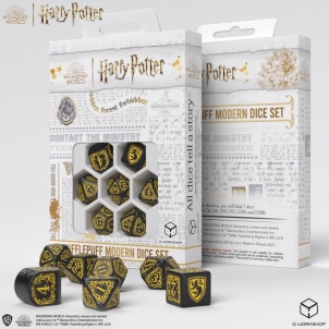 Kauliukų rinkinys Harry Potter. Hufflepuff Modern Dice (juodos sp.)