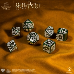 Kauliukų rinkinys Harry Potter. Slytherin Modern Dice (žalios sp.)