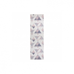 Kiliminis takelis su rožiniais akcentais SION Trikampiai | 60x300 cm