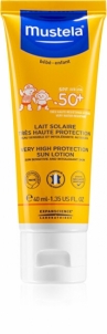 Kremas nuo saulės Mustela Baby protective milk SPF 50+ (Very High Protection Sun Lotion) 40 ml Saulės kremai