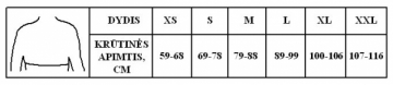 Krūtinės-juosmens įtvaras KR1-1R, kūno spalvos, XS