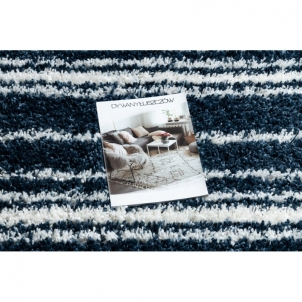 Mėlynas dryžuotas ilgo plauko kilimas UNION | 180x270 cm 