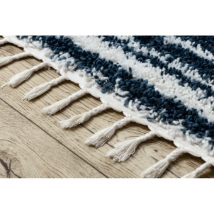 Mėlynas dryžuotas ilgo plauko kilimas UNION | 80x150 cm