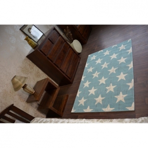 Mėlynas kilimas SCANDI Žvaigždės | 80x150 cm 