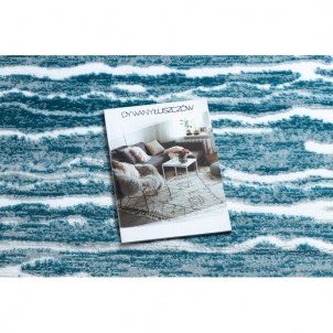 Mėlynas kilimas su bangų raštais MEFE | 80x150 cm 