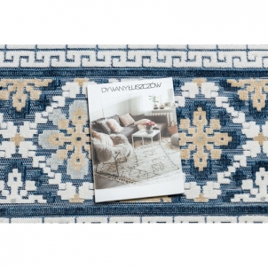 Mėlynas struktūrinis kilimas su raštais BOTANIC Boho | 157x220 cm 