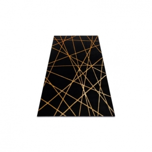 Modernus juodos spalvos kilimas su aukso raštais GLOSS | 80x150 cm 