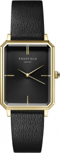 Women's watches Rosefield The Elles Black Sunray Black Leather Gold OBSBG-O49 