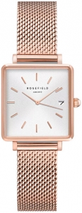 Women's watches Rosefield The Mini Boxes XS White Sunray Mesh Rose gold QMWMRG-Q040 