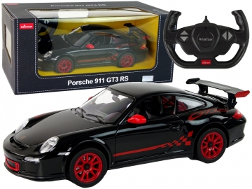 Nuotoliniu būdu valdomas automobilis Porsche 911 GT3 RS, 1:14, juodas RC automobiliai vaikams