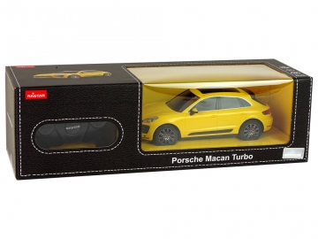 Nuotoliniu būdu valdomas automobilis Porsche Macan Turbo, 1:24, geltonas