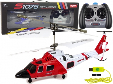 Nuotoliniu būdu valdomas sraigtasparnis SYMA S111G, raudonas Helicopters for kids