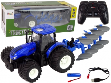 Nuotoliniu būdu valdomas traktorius, 1:24, mėlynas LN13349 Radiovadāmās rotaļlietas