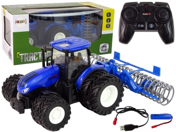 Nuotoliniu būdu valdomas traktorius, 1:24, mėlynas Rc tech for kids