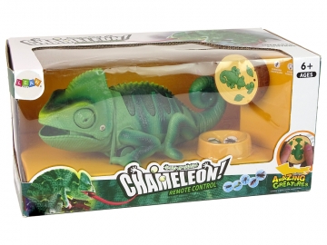 Nuotoliniu būdu valdomas žalias chameleonas, 28 cm