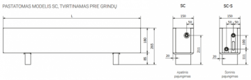 Pastatomas konvektorius SC 250x15x18