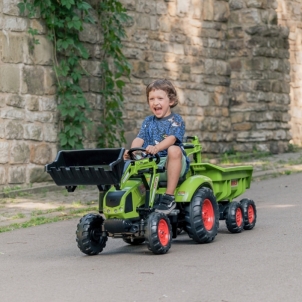 Pedalais minamas traktorius su priekaba - CLAAS AVEC, žalias