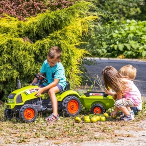 Pedalais minamas traktorius su priekaba - Claas Falk, žalias