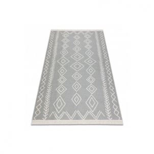 Pilkas dvipusis kilimas TWIN Boho | 180x270 cm