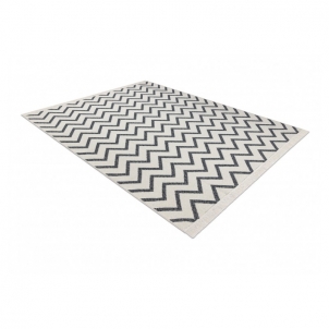 Pilkas dvipusis kilimas TWIN ZigZag | 100x200 cm