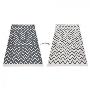 Pilkas dvipusis kilimas TWIN ZigZag | 140x190 cm