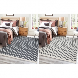 Pilkas dvipusis kilimas TWIN ZigZag | 60x90 cm