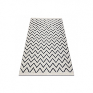 Pilkas dvipusis kilimas TWIN ZigZag | 80x150 cm 