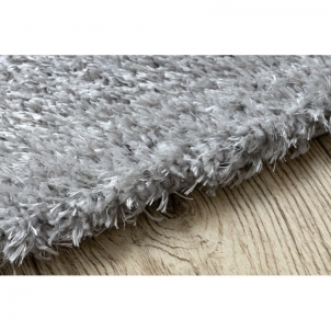 Pilkas ilgo plauko kilimas FLUFFY | 160x220 cm