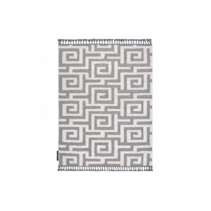 Pilkas kilimas su baltais raštais MAROC | 200x290 cm 