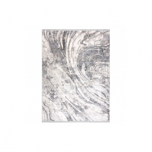 Pilkas kilimas su bangų raštais REBEC | 160x220 cm 