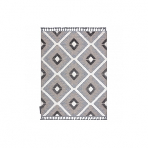 Pilkas marokietiško dizaino kilimas MAROC | 140x190 cm 