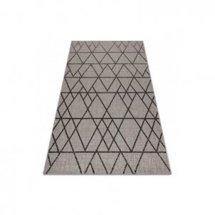 Pilkas sizalio kilimas FLOORLUX Geometry | 60x110 cm